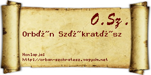 Orbán Szókratész névjegykártya